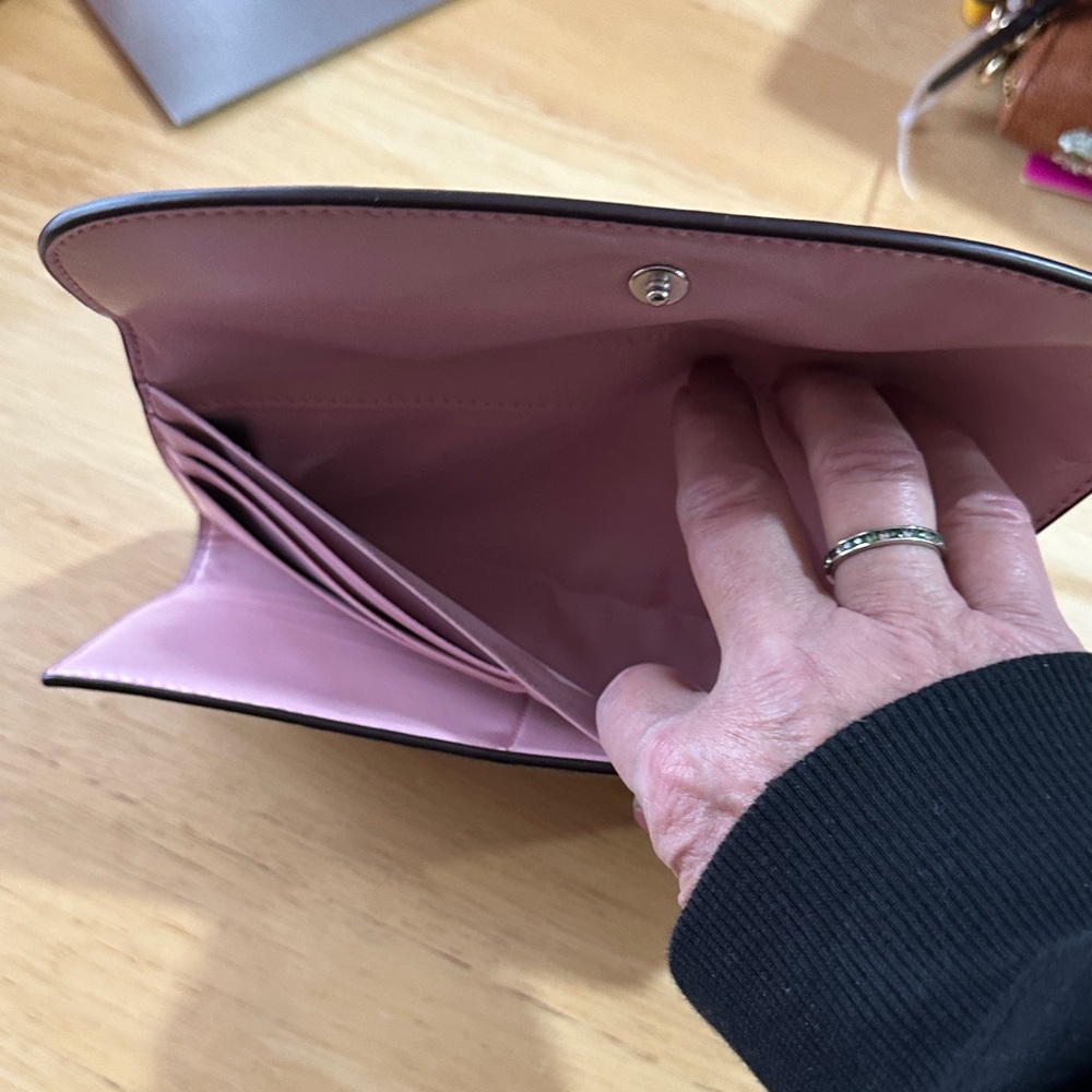 Coach NWOT Pink and Brown Women's Wallet - Picture 3 of 5
